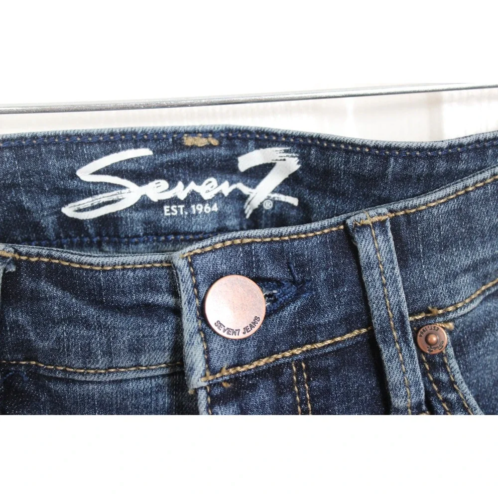 Seven 7 Jeans Womens Size 6 Blue Denim High Rise‎ Skinny Casual Pants